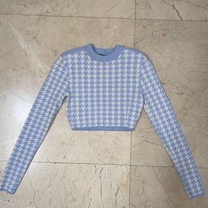 EXPRESS Houndstooth Strong Shoulder Sweater